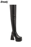 High Heeled Women Over The Knee High Boots Brand Design 2023 Winter Fashion Sexy Elegant Walking Comfy Women