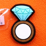 Sale 1pcs Diamond Ring Shoe Charms Original Onion Rose Shoe Accessories Buckle Chemicals Shoes Decorations Drumsticks