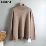 Winter basic oversize thick Sweater pullovers Women 2021 loose cashmere turtleneck Sweater Pullover female Long