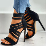 Women Shoes High Heels Women Sandals 2022 Zipper New Fashion Summer High Heels Sexy Ladies Peep Toe Shoes Women