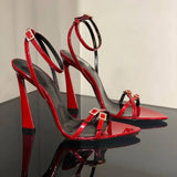 New Womens High Heel Sandals Summer Transparent Heels Luxury Rhinestone Strap Slingbacks Female Sexy Wedding