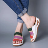 Sandals 2023 Summer New Slope Heel Color One-Word Women's Sandals Wish Out Of