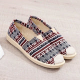 New Basic Female Flats Women Shallow Painting Canvas Shoes Ladies Slip-On Casual Shoes Breathable Fabric