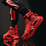 High Top Fashion Leather Sneakers Trend Hot Sale Comfortable Man Casual Shoes Outdoor Non-slip Breathable Men