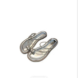 Muffin Shoes Beach Sandals Fashionable Pearl 2023 Summer New French Flat-Soled Sandals