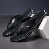 Men's Summer Outdoor Wear Beach Non-Slip Deodorant Clip Feet Men's Indoor Slippers Wear-Resistant Leather Trend