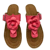 Breakj Size 2023 Spring And Summer New Flower Belt Buckle Slippers Female Casual Wedge Sandal T Word Slippers