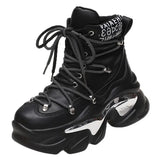 Cross Lace Up Chunky Boots Women 2023 Fashion Platform Motorcycle Boots Woman Autumn Winter Thick Bottom Gothic