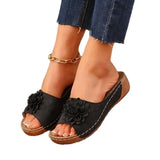 Breakj Size Women's Shoes Spring / Summer 2025 New Slope Heel Open Toe Wearing Slippers Female