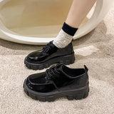 Summer And Autumn New English Style Muffin Thick Soles Small Leather Shoes Round Head Tie JK Leisure Love