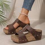Breakj Summer New Women's Thick Bottom Slope And Slippers Large Size Fish Mouth Slope And Thick Bottom