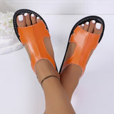 Breakj Sandals Women 2025 Summer New Round Toe Side Empty Bag Behind The Back To Wear Large-Size