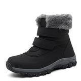 o'clock Winter Woman's Stylish Snow Boots High-top Warm Lined Anti-skid Shoes Outside Casual Slip-on Black Gray