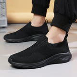 Breakj Men's Shoes Fly-Weaving Mesh Breathable One-Legged Casual Shoes Light Sports Casual Running Shoes