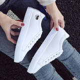 2022 Autumn Woman Shoes Fashion New Woman PU Leather Shoes Ladies Breathable Cute Heart Flats Casual Shoes White