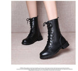 2022 Fashion New Arrival Combat Military Boots Women's Motorcycle Gothic Punk Combat Boots Lace-up Female Shoes Size