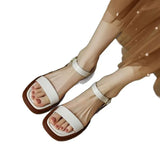 Breakj Version With Sandals Women Wear 2025 Summer New Retro Solid Roman Sandals Fashion Flat Women's