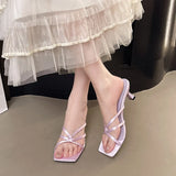 Breakj Women's New French High-Heeze Cool Slippers In The Summer Of 2025 Wear A Font Cool Drag Side-Of-Slip