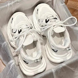 Breakj Old Dad Shoes Women 2025 Autumn And Winter New Mesh Breathable Low-Help Shoes Korean Version Of High-Heeled Casual Sports