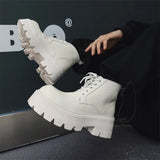 Breakj Boots Men In Autumn And Winter Increased Tooling Locomotive Wind Super Fire Leather Boots Big Head Advanced Sense Ankle Boots