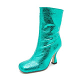 Bling bling Patent leather Women Boots Fashon Square toe High heels Slip-on Ankle boots Autumn Winter Short Boots