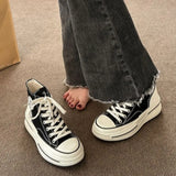 Spring And Autumn New Good Match Casual Women's Canvas Shoes Students Platform Platform Single Shoes Increased High Top Women's