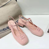Sandals Women 2024 Summer New Fashion Temperament Lacquered Leather Mary Jane Women's Shoes Shallow Mouth High-Heeled Single