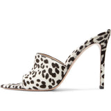 Print High-Heeled Pointed PVC Fashion Slippers Large Size Sandals Mules Chengdu Women's