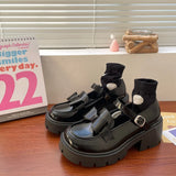New Lolita Shoes 2022 Sweet Bow Platform Shoes Retro Mary Jane Shoes Japanese JK Uniforms High Heels College Girls Women's