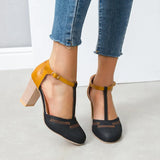 Breakj New 35-43 Fashion Large Size Summer Breathable Hollow High Thick Heel Sandals Popular Women's