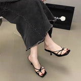 Breakj Evening Wind Clip Cool Slippers Women Wear The 2025 Summer Design Silver Fine Belt High And Cool