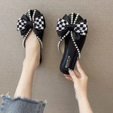 Muller Shoes Net Infrared Wear Women 2023 New Summer Fish Mouth Cool Drag Flat-Soled Pearl Baotou Semi-Slipper