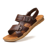 Leather Sandals Summer New Men's Leather Sandals Men's Outdoor Casual Men's Beach Shoes Soft Bottom Non-slip