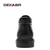 Size 35~50 Warm Heighten Boots Genuine Leather Men Boots High Quality Autumn Snow Boots Men Waterproof Soft Ankle