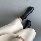 Breakj Boots Martin Boots Female British Wind Spring And Autumn Single Boots 2024 New Square Head Flat Bottom Show Thin Chelsea Ankle