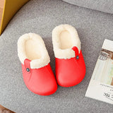 Men's Home Slippers For Woman Plush Waterproof Warm Fur Slippers Clogs Lovers Home Slippers Indoor Floor Shoes For