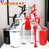 Summer Women Sandals 2023New sexy Waterproof Platform High Heels 26cm Patent Leather Thin Heels Female Club Party