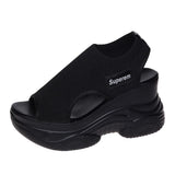 Breakj Women Casual Popular Spring And Summer New Fashion Casual Thick Profile Heel Fly Woven Large Size Sandals