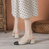 Breakj Work Single Shoes Women 2023 Summer New Simple One Word With Square Head Thick With Baotou Casual Women's