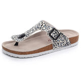 Women Cork Slippers PU Leather Woman Sandals Fashion Flip Flops For Women Mule Clogs Slippers Female