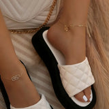 Breakj One-Word Slippers 2025 New Summer And Autumn Thick Bottom Slippers Women's Beach Fish Mouth Cold Tug Women