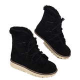 Breakj Size Snow Boots Women 2024 Autumn / Winter New Velvet And Thick Lace Warm Cotton Shoes Cotton Boots