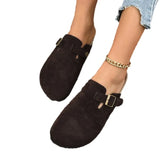 Breakj Slippers Women 2025 Summer New Large-Size Fashion Belt Buckle Lazy Foot Half