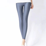 Women Shiny Pant Leggings Hot Selling Leggings Solid Color Fluorescent Spandex Elasticity Casual Trousers Shinny