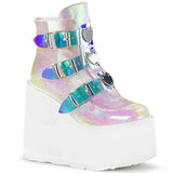 Brand High Platform Ankle Boots Women 2020 Fashion PVC Strap Decorating High Wedges Shoes Woman 35-43 2020