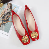 Ballerina Shoes Women Spring Fashion Ballet Flats Shoes Square Toe Patent Leather ShoesLoafers Women