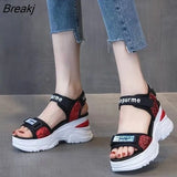 Summer Ladies Sandals Platform Wedge Heels Shoes Casual Heightening Slope with Women's High Heels Sports Beach Sandals