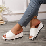 Breakj New Fashion Fish Mouth Slope And Fashion Casual Large-Size Women's Type Cold Slippers