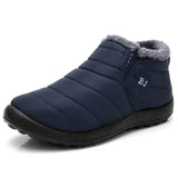 Boots Plush Slip On Women Ankle Boots Waterpoor Winter Casual Shoes For Women 2021 Snow Boots Female Footwear Plus