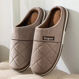 47 48 49 50 Large Size Men's Cotton Slippers for Autumn Winter Extra Large Plus Size Home Warm Thick-soled Indoor